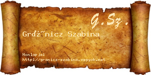 Gránicz Szabina névjegykártya